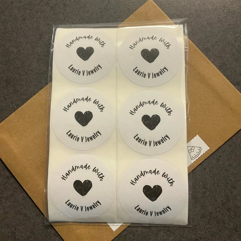 50 Handmade With Love Stickers